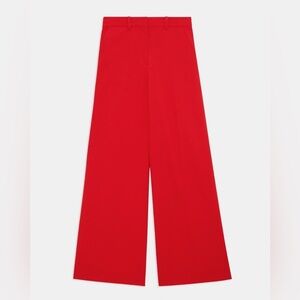 High-Waist Wide-Leg Pant in Stretch Cotton Twill NWT